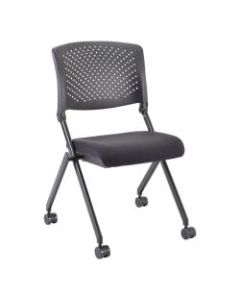 Lorell Nesting Plastic-Back Chairs, Black, Set Of 2 Chairs