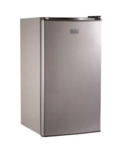 Black & Decker 3.2 Cu. Ft. Energy Star Refrigerator with Freezer, VCM - 3.20 ft³ - Manual Defrost - Reversible - 219 kWh per Year - Brushed Silver - Glass Shelf