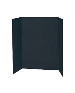 Pacon 80% Recycled Single-Walled Tri-Fold Presentation Boards, 48in x 36in, Black, Carton Of 24