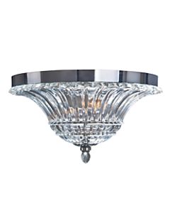 Elegant Designs 2-Light Flush-Mounted Ceiling Light, 14inW, Glacier Petal, Chrome