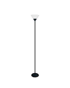 Simple Designs Light Stick Torchiere Floor Lamp, 71 1/4inH, Clear Shade/Black Base