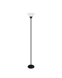 Simple Designs Light Stick Torchiere Floor Lamp, 71 1/4inH, Clear Shade/Black Base