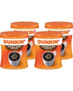 Dunkin Donuts Original Blend Ground Canister Coffee, Medium Roast, Case Of 4, 30 Oz Per Canister