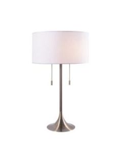 Kenroy Home Stowe Table Lamp, 12-13/16inH, White Shade/Antique Brass Base