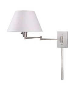 Kenroy Home Simplicity Wall-Mount Swing Arm Lamp, 14-1/2inW, Brushed Steel