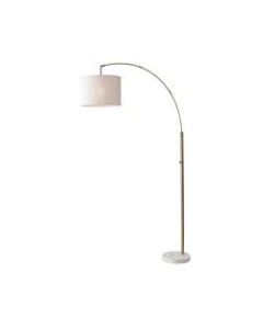 Adesso Bowery Arc Floor Lamp, 73 1/2inH, Off-White Shade/White Base