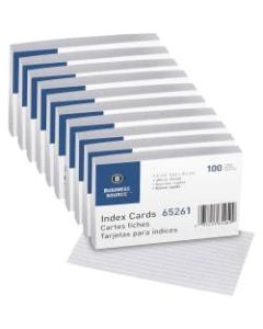 Business Source Ruled White Index Cards - Front Ruling Surface - Ruled - 72 lb Basis Weight - 4in x 6in - White Paper - 1000 / Box