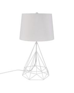 Southern Enterprises Jillson LED Metal Table Lamp, 25-1/4inH, White Shade/White Base