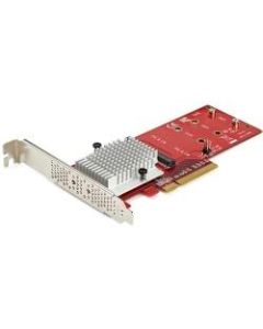 StarTech.com Dual M.2 PCIe SSD Adapter Card - x8 / x16 Dual NVMe or AHCI M.2 SSD to PCI Express 3.0 - M.2 NGFF PCIe (m-key) Compatible - Dual M.2 PCIe SSD adapter to install 2 PCI Express M-Key SSD (NVMe/AHCI) in computer