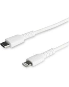 StarTech.com 2m/6.6ft USB C to Lightning Cable - MFi Certified - Heavy Duty Lightning Cable - White - Durable USB Charging Cable (RUSBCLTMM2MW)