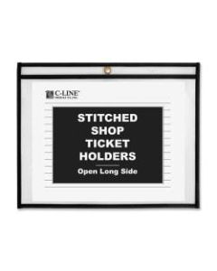 C-Line Shop Ticket Holder - 12in x 9in - Rectangular - Vinyl - 25 / Box - Clear"