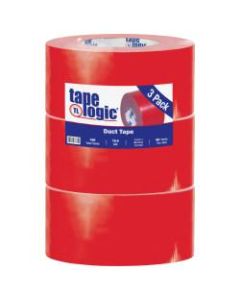 Tape Logic Color Duct Tape, 3in Core, 3in x 180ft, Red, Case Of 3