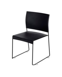 Safco Currant High Density Stacking Chairs, Black, Set Of 4