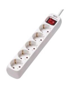 Tripp Lite Protect It! PS5G15 5-Outlets Power Strip - Schuko - 5 x Type F (Schuko) - 4.92 ft Cord - 16 A Current - 230 V AC Voltage - Wall Mountable - White