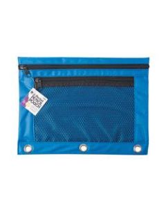 Charles Leonard Nylon 2-Pocket Pencil Pouches, 7 1/2in x 9 3/4in, Assorted Colors, Pack Of 12