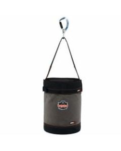 Ergodyne Arsenal 5940T Swiveling Carabiner Canvas Hoist Bucket With Top, 17in x 12-1/2in, Gray