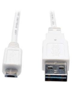 Tripp Lite 3ft USB 2.0 High Speed Cable Reversible A to 5Pin Micro B M/M White - USB for PDA, Camera, Cellular Phone - 3 ft - 1 x Type A Male USB - 1 x Type B Male Micro USB - White"