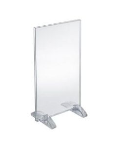 Azar Displays Dual-Stand Acrylic Vertical/Horizontal Sign Holders, 8 1/2in x 14in, Clear, Pack Of 10