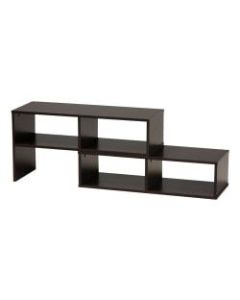 Baxton Studio Adjustable 2-Piece TV Stand, 16-5/16inH x 47-1/4inW x 11-13/16inD, Dark Brown