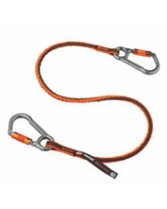 Ergodyne Squids 3118F(x) Standard Tool Lanyard With Dual Locking Carabiner, 15 Lb, Orange/Gray