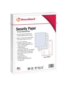 DocuGuard Premier Medical 10 Medical Prescription Papers And Business Checks, 1-Part, 8 1/2in x 11in, Blue, 500 Sheets