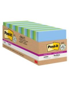 Post-it Notes Super Sticky Notes, 3in x 3in, Bora Bora, Pack Of 24 Pads