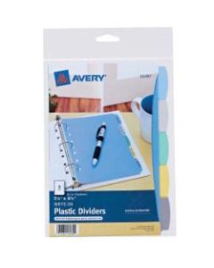 Avery Write & Erase Plastic Dividers, 5 1/2in x 8 1/2in, Multicolor, 5-Tab