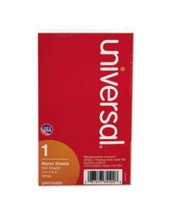 Universal Loose Memo Sheets, 3in x 5in, White, Pack Of 500
