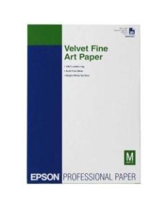 Epson Velvet Fine Art Paper, 13in x 19in, White