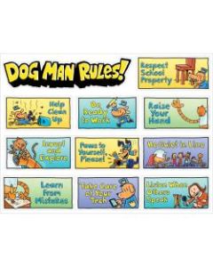 Scholastic Teachers Friend Dog Man Class Rules Mini Bulletin Board Set, Grades 1 - 5