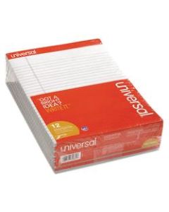 Universal Color Perforated Notepads, 8 1/2in x 11in, Legal Ruled, 100 Pages (50 Sheets), Gray, Pack Of 12