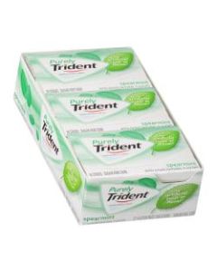 Purely Trident Sugar-Free Gum, Spearmint Flavor, 14 Sticks Per Pack, Case Of 12 Packs