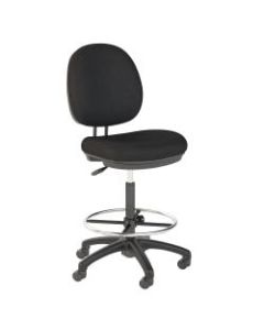 Bush Business Furniture Accord Drafting Stool With Chrome Foot Ring, Black Fabric, Standard Delivery
