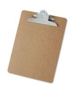 Universal Hardboard Clipboard - 1.25in Capacity - 8.5in x 11in - Hardboard - Brown