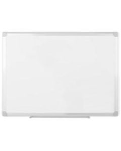 MasterVision EasyClean Melamine Dry-Erase Whiteboard, 18in x 24in, Aluminum Frame With Silver Finish