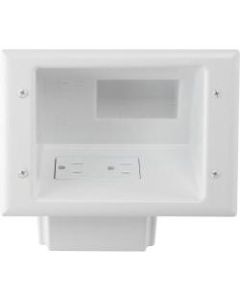 DataComm 45-0071-WH Recessed Low-Voltage Mid-Size Plate - Metal