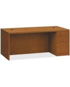 HON Valido Double Pedestal Desk, 72inW - 3-Drawer - 72in x 36in x 29.5in x 1.5in - 3 x Box Drawer(s), File Drawer(s) - Single Pedestal on Right Side - Ribbon Edge - Material: Particleboard - Finish: Laminate, Bourbon Cherry