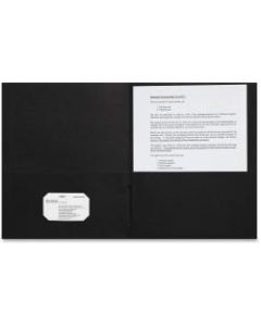 Sparco Leatherette Portfolio, 8-1/2in x 11in, 2 Pocket, Black, Box of 25