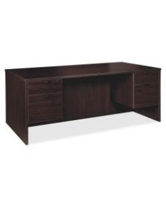 Lorell Prominence 2.0 3/4 Double Pedestal Desk, 72inW x 36inD, Espresso