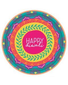 Amscan Diwali Round Paper Plates, 7inx7in, Case Of 48