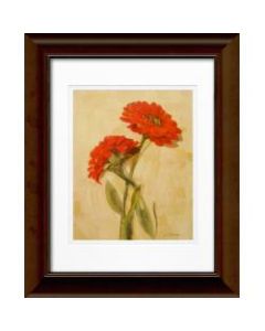 Timeless Frames Katrina Framed Floral Artwork, 11in x 14in, Brown, Spicy Red Zinnias