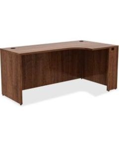Lorell Essentials Right Corner Credenza Desk, 66inW, Walnut