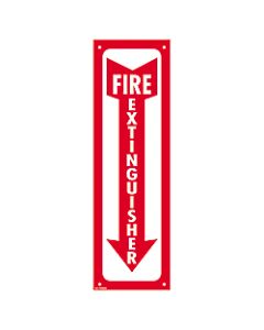 Cosco Glow-In-The-Dark Fire Extinguisher Sign, 4in x 13in, Red/White