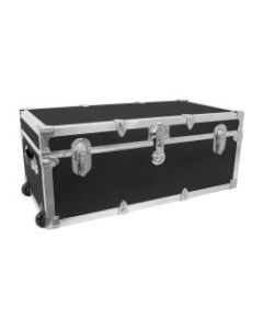 Seward Traveler Trunk With Wheels And Lock, 12 1/4in x 30in x 15 3/4in, Black