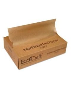 Bagcraft EcoCraft Interfolded Soy Wax Deli Sheets, 10 3/4in x 8in, Brown, 500 Sheets Per Box, Pack Of 12 Boxes