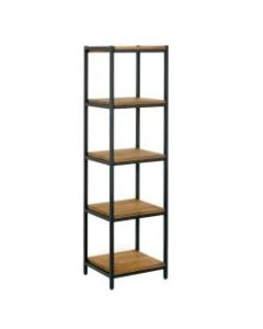 Glamour Home Ailis 58inH 5-Shelf Etagere Bookcase, Brown