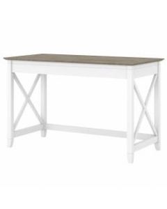 Bush Furniture Key West 48inW Writing Desk, Shiplap Gray/Pure White, Standard Delivery