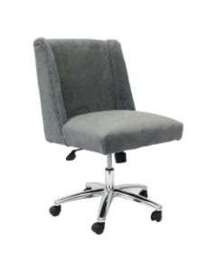 Boss Office Products Decorative Fabric Mid-Back Task Chair, Charcoal Gray/Chrome