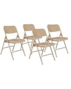 National Public Seating Series 200 Folding Chairs, Beige, Set Of 4 Chairs