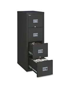 FireKing Patriot 25inD Vertical 4-Drawer File Cabinet, Metal, Black, Dock-to-Dock Delivery